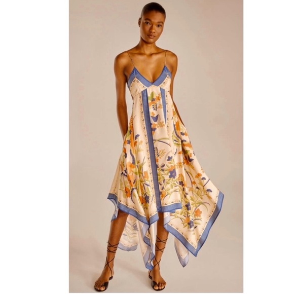 NWT Rebecca Taylor Silk Phoenix Floral Midi Dress - Picture 3 of 16